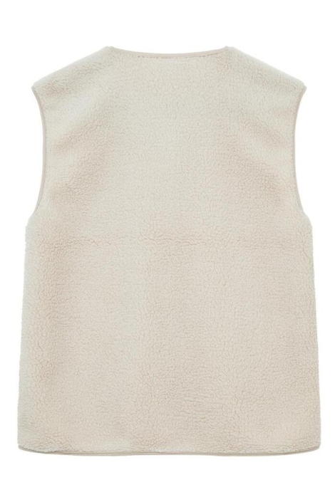 Freequent ecru dames gilet | Achteraanzicht