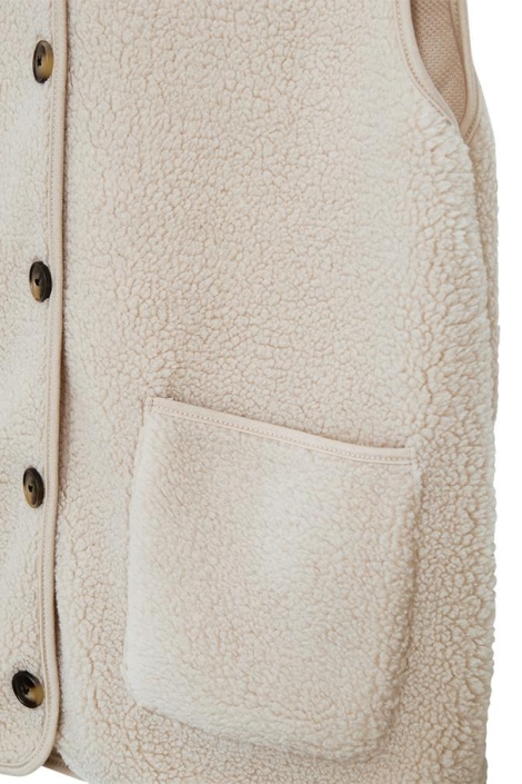 Freequent ecru dames gilet | Close up