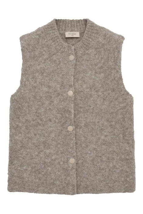 Freequent taupe dames gilet | Vooraanzicht