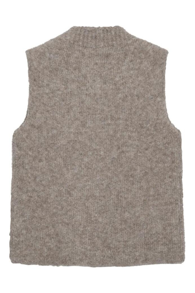 Freequent taupe dames gilet | Achteraanzicht