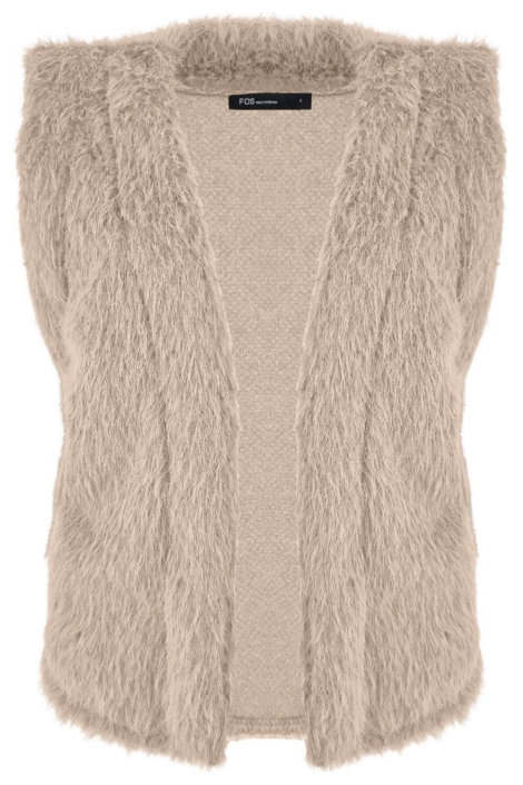 FOS Amsterdam beige dames gilet | Vooraanzicht