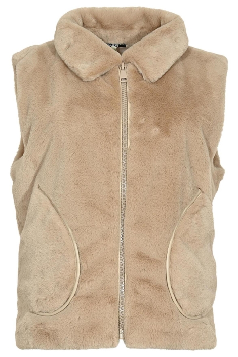 Maicazz beige dames gilet | Vooraanzicht