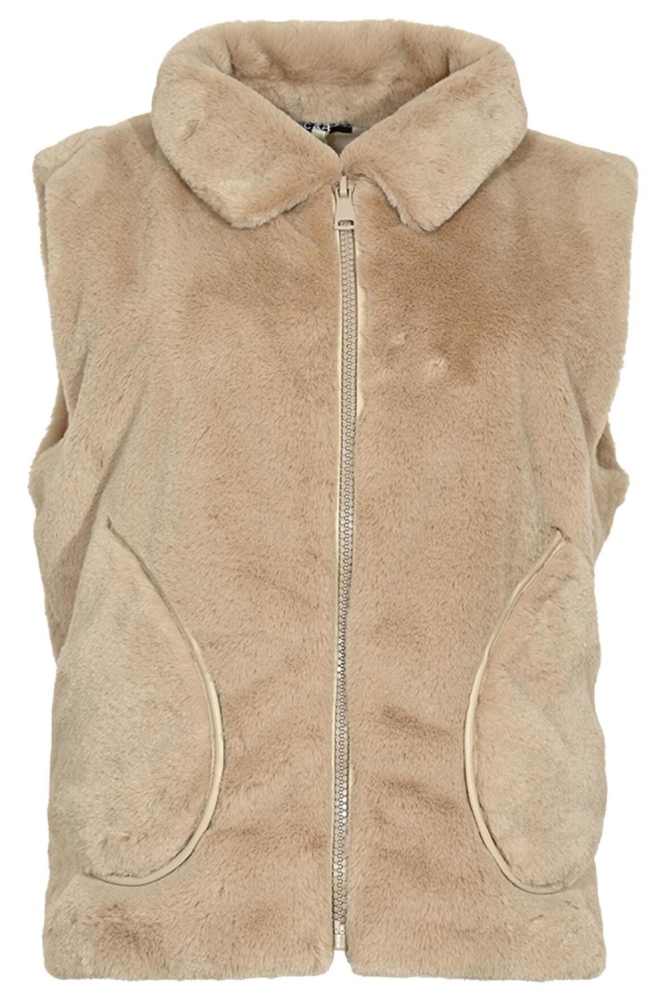 Maicazz beige dames gilet | Vooraanzicht