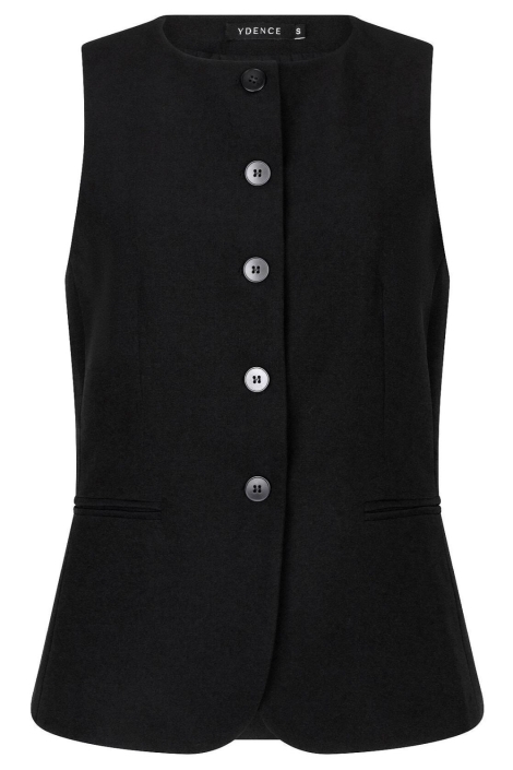 Ydence zwarte dames gilet | Vooraanzicht