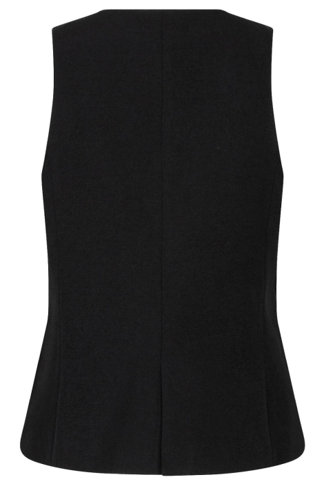 Ydence zwarte dames gilet | Achteraanzicht