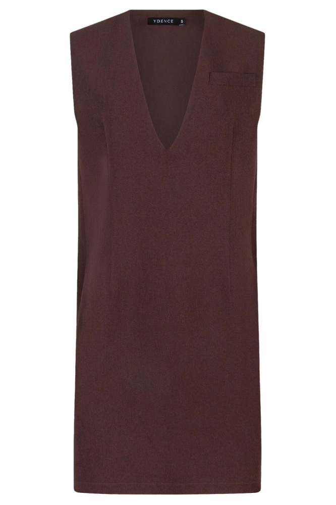 Ydence bruine dames jurk | Vooraanzicht