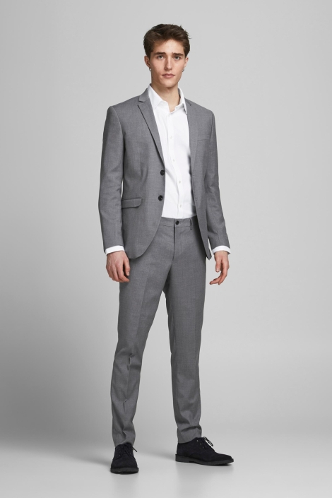 Jack & Jones grijze heren colbert | Model vooraanzicht