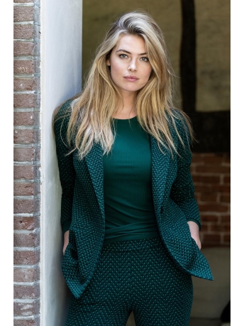 Geisha Blazer BLAZER MET PRINT 35570 20 GREEN/BLACK COMBI