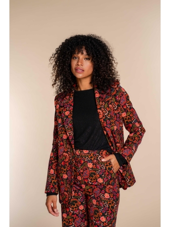 Geisha Blazer BLAZER MET PRINT 35547 32 Black/Red/Cognac