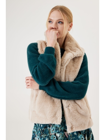 Garcia Vest FAUX FUR GILET J30296 4240 NEUTRAL BEIGE