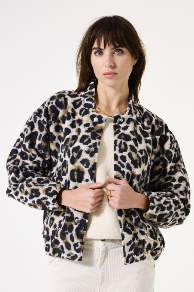 Garcia beige dames jas | Model vooraanzicht