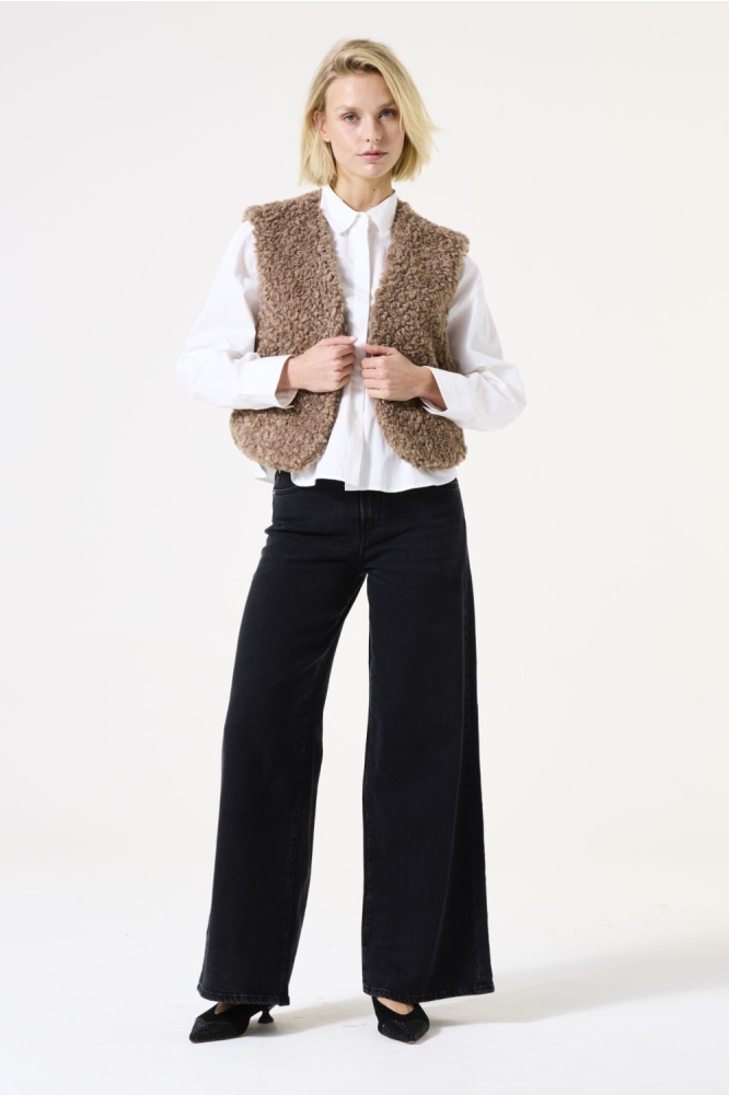 Garcia taupe dames gilet | Model
