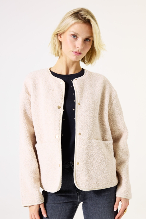 Garcia beige dames jas | Model vooraanzicht