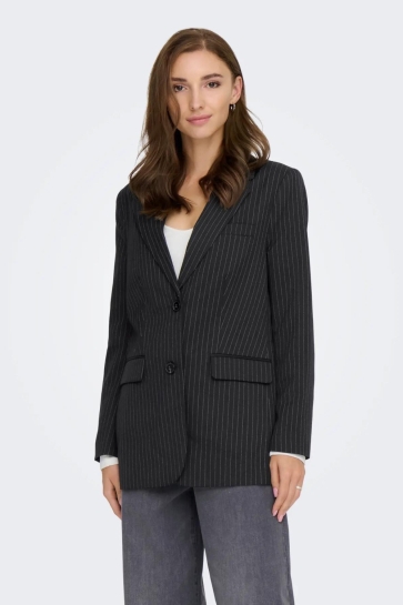 Only ONLREINA L/S PINSTRIPE BLAZER TLR N 15311367 Black/CLOUD DANCER