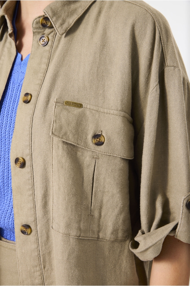Garcia groene dames blouse | Kleurstaal