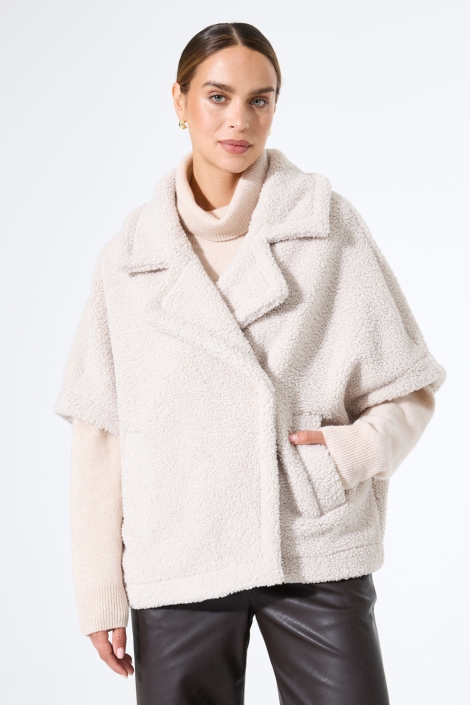 Garcia beige dames gilet | Model vooraanzicht