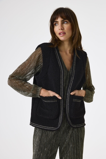 Garcia Vest GILET MET SIERNADEN K50092 60 BLACK