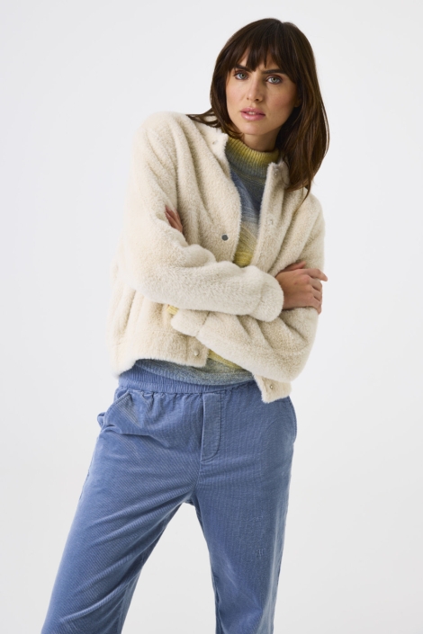 Garcia beige dames jas | Model vooraanzicht