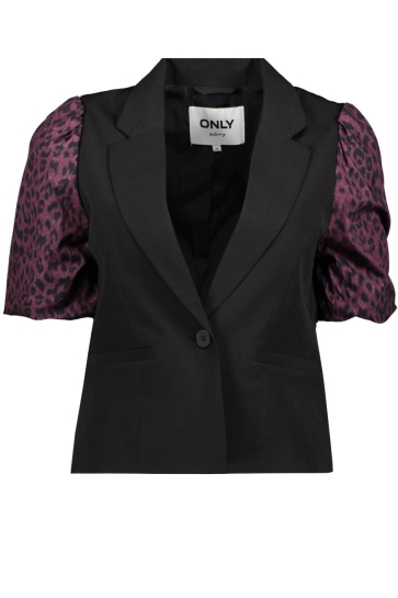 Only Blazer ONLMELLIE LIFE S/S MIX BLAZER TLR C 15363405 Black/WINETASTING