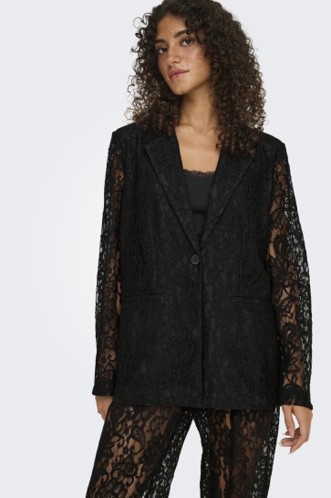 Only Blazer ONLEMIA-KARO L/S LACE BLAZER WVN 15358419 BLACK