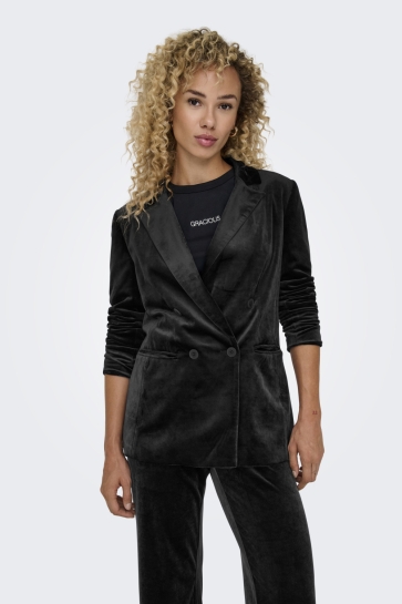 Only Blazer ONLASTRID-ELSY L/S FIT VELVET BLAZE 15335850 BLACK