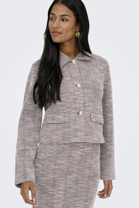 Jacqueline de Yong beige dames blazer | Model vooraanzicht