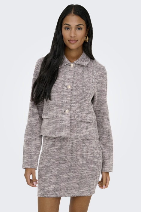 Jacqueline de Yong beige dames blazer | Model vooraanzicht