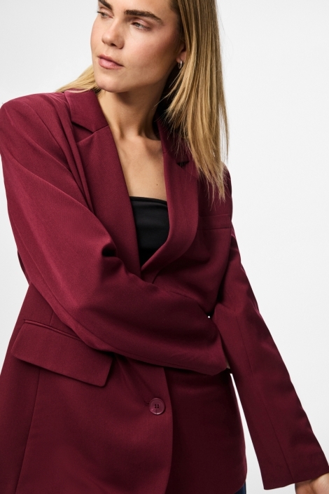 Pieces bordeaux dames blazer | Close up