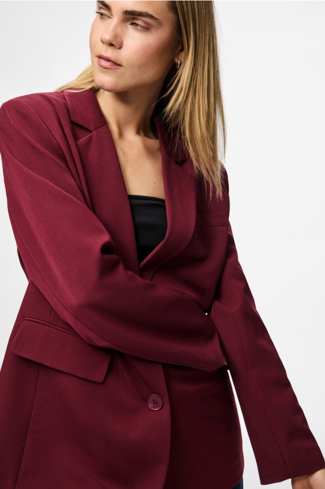 Pieces bordeaux dames blazer | Close up