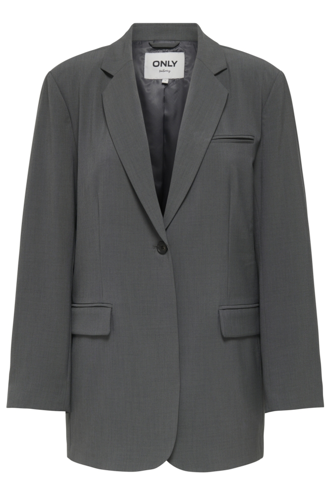 Only grijze dames blazer | Vooraanzicht