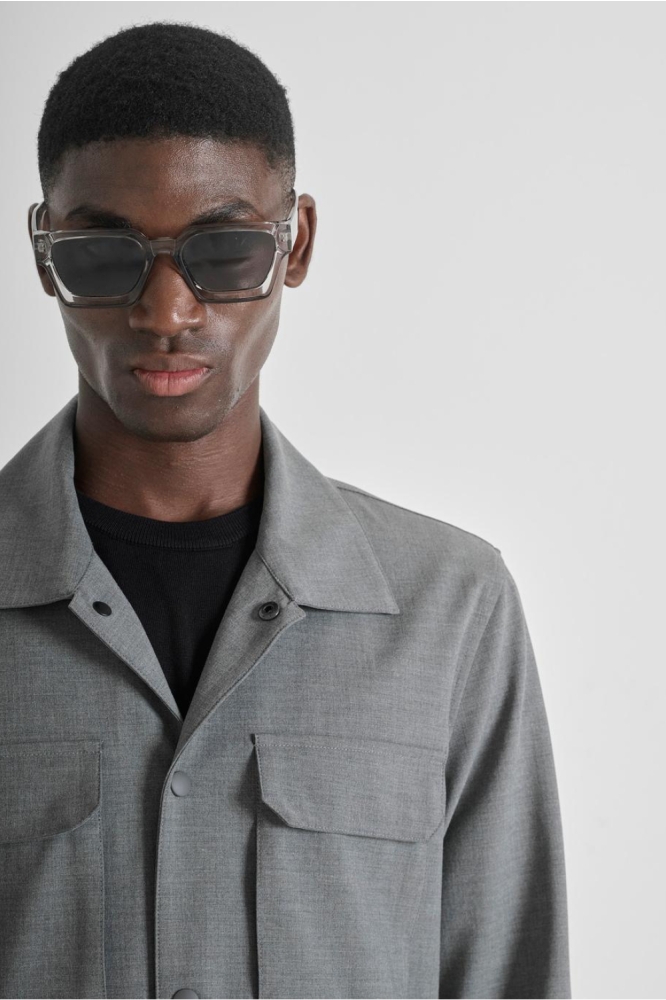 Antony Morato grijze heren overhemd | Close up
