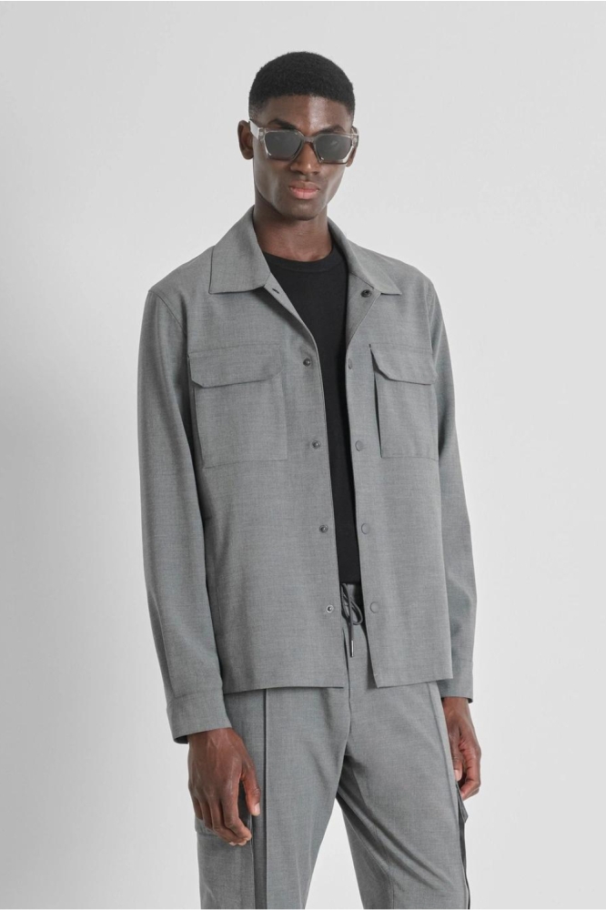 Antony Morato grijze heren overhemd | Model vooraanzicht