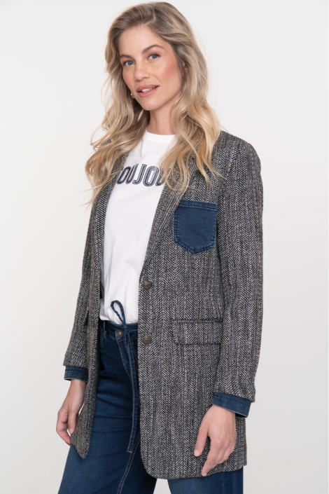 Geisha grijze dames blazer | Model zijaanzicht