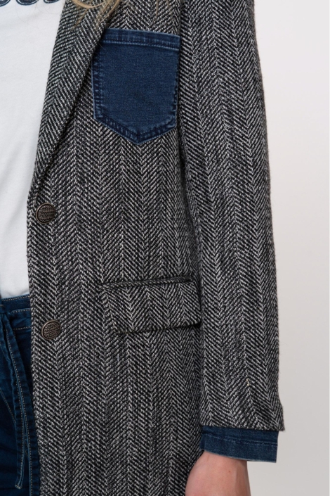 Geisha grijze dames blazer | Kleurstaal