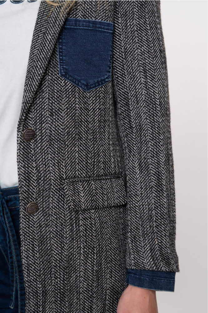 Geisha grijze dames blazer | Kleurstaal