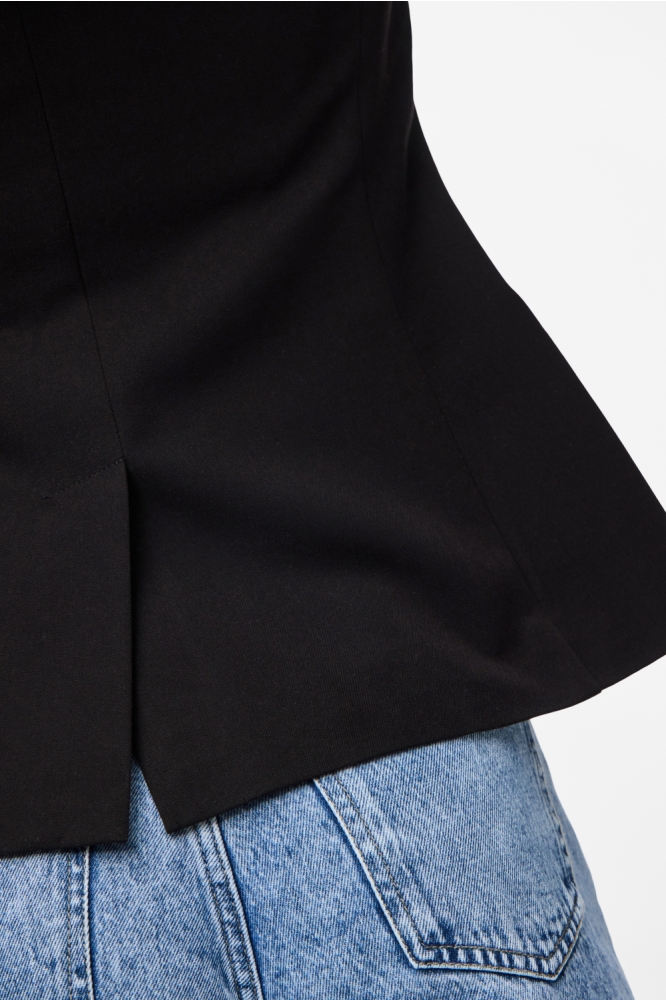 Pieces zwarte dames blazer | Close up