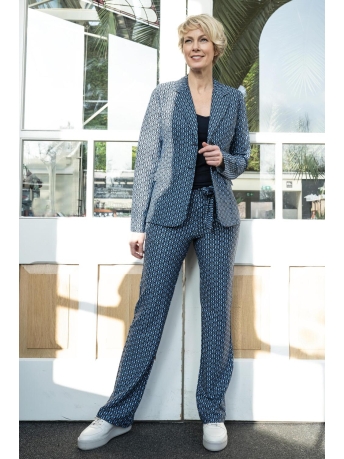 Zoso Blazer BLESS PRINTED TRAVEL BLAZER 231 0008-0015 NAVY BLUE