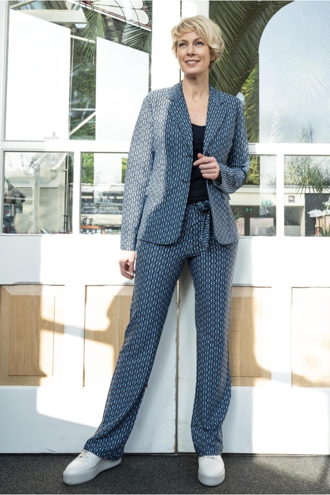 BLESS PRINTED TRAVEL BLAZER 231 0008-0015 NAVY BLUE