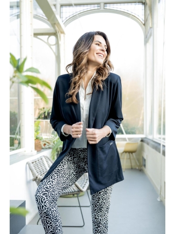 Zoso Blazer WONDER CREPE FABRIC JACKET 231 0008 NAVY
