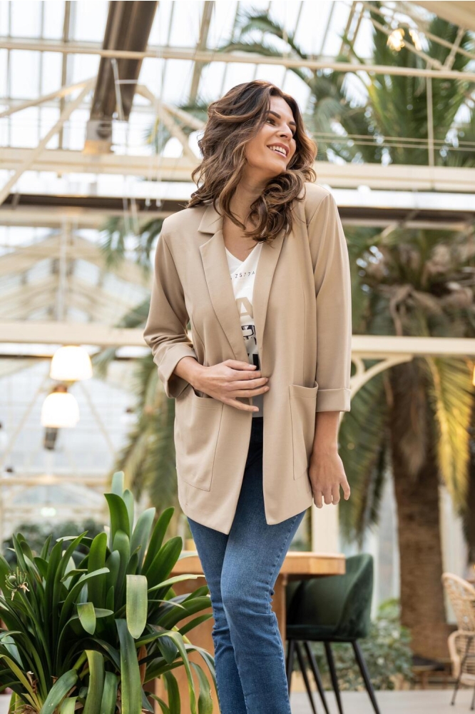WONDER CREPE FABRIC JACKET 231 0007 SAND