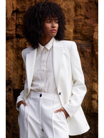 Juffrouw Jansen Blazer CANNES W23 WQ238 WOVEN BLAZER 000100 WINTER WHITE