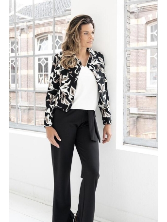 Zoso Blazer ANNA PRINTED CREPE JACKET 234 0000 0009 BLACK TAUPE