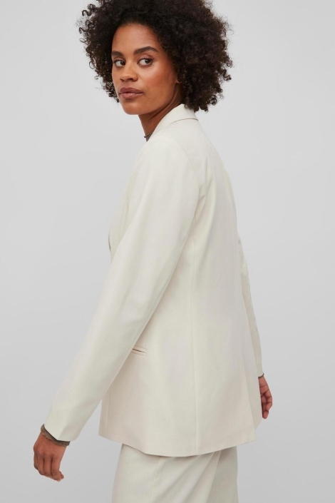Vila beige dames blazer | Model achteraanzicht