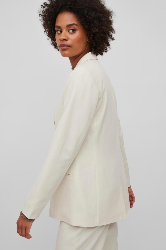 Vila beige dames blazer | Model achteraanzicht