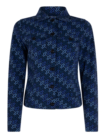 Zoso Blazer JENNIFER PRINTED TRAVEL JACKET 235 0141 BLUE/BLACK
