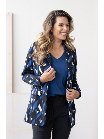 Zoso Blazer LOTTE PRINTED TRAVEL BLAZER 235 0141 BLUE/BLACK