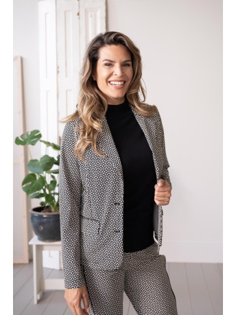 Zoso Blazer YARA PRINTED TRAVEL BLAZER 235 0144 BLACK/OFFWHITE