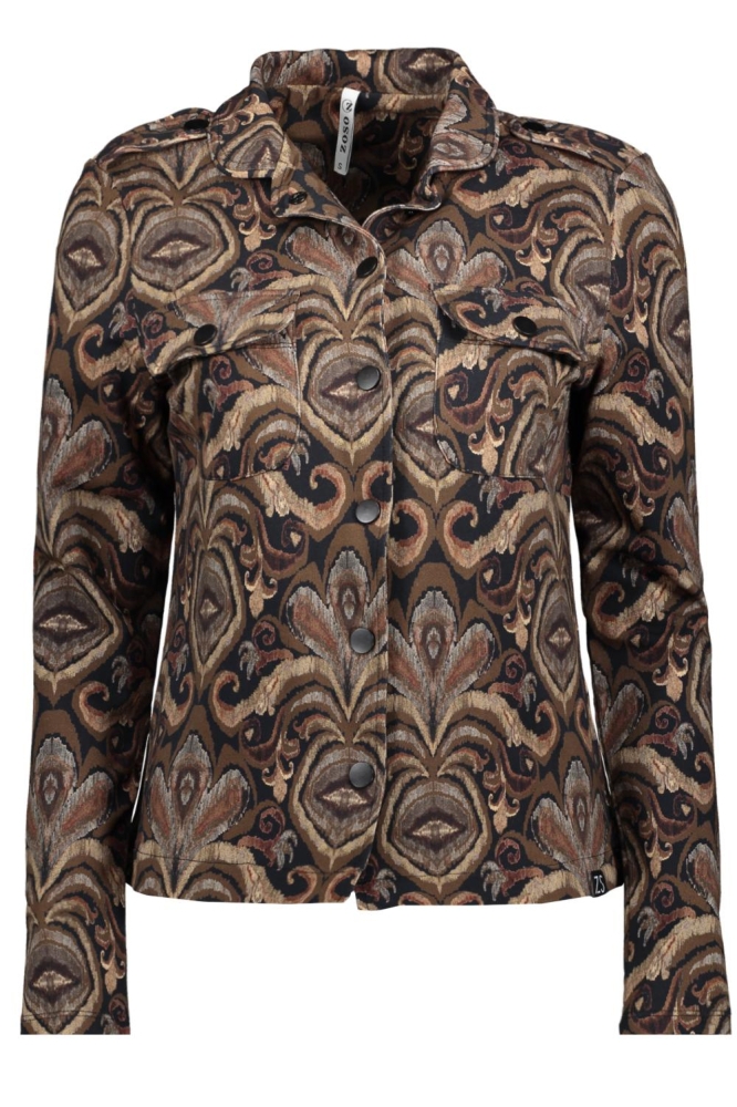 SKY DIGITAL PRINTED SWEAT JACKET 235 0142 BROWN/BLACK