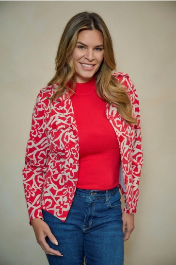 Zoso Jas MAGGY PRINTED TRAVEL JACKET 241 0019/0007 RED/SAND