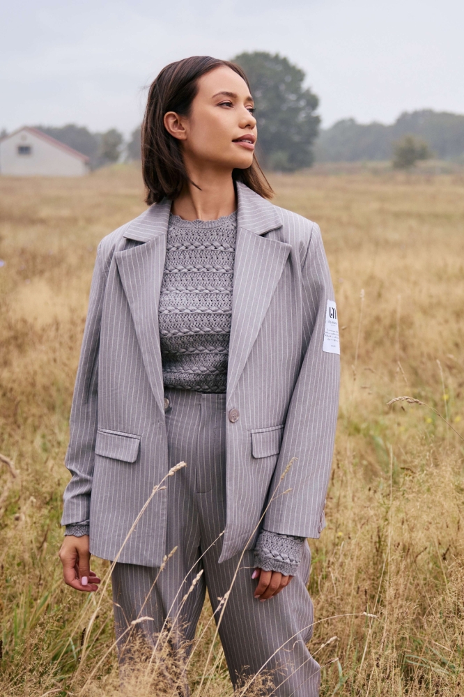 Lofty Manner grijze dames blazer | Sfeerbeeld, In situatie